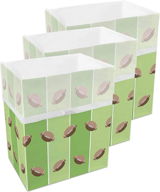 Clean Cubes 13 Gallon Disposable Pop-Up Trash Cans (3-Pack) with Fitted Bags – Foldable Garbage & Recycling Bins for Parties, Events & Kitchen (Tailgating, 17" H x 13.5" W x 10" D)