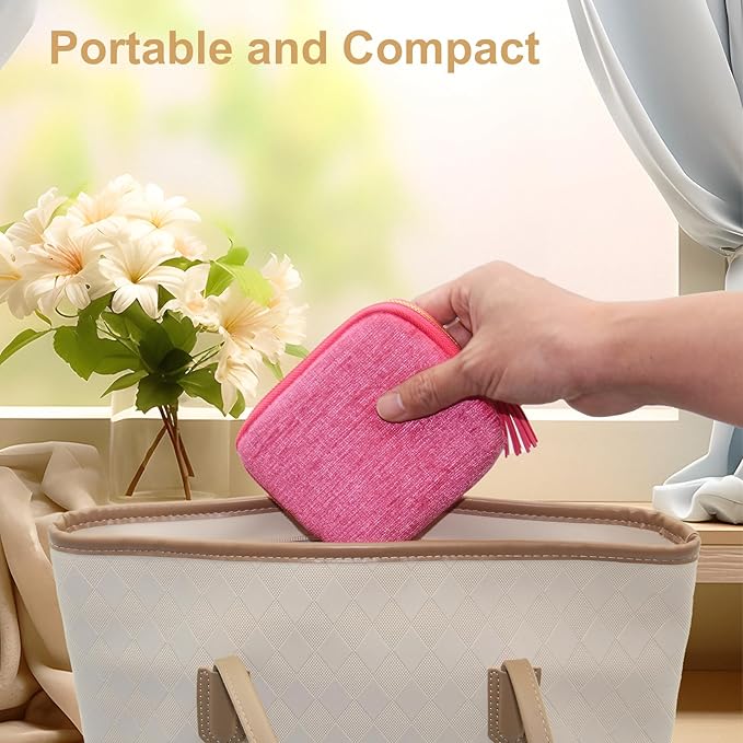 Small Travel Jewelry Case, Mini Jewelry Box, Purse Organizer Pouches for Travel and Everyday Jewelry Organizer Storage (Pink)