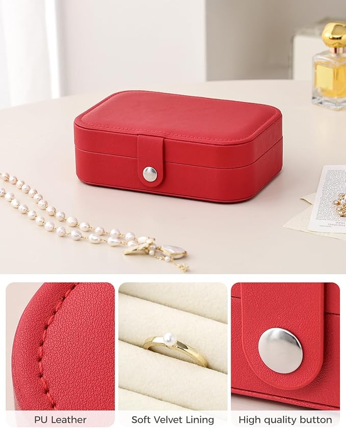 CASEGRACE Jewelry Box For Women Portable Travel Jewelry Case for Necklace Earring Rings Jewelry Holder Case Gift Box Girls