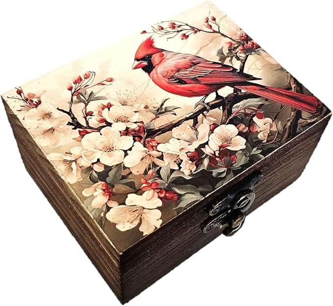 RK Collections Cardinal Trinket Box Small Jewelry Keepsake Box | Bird lovers Gift Idea, Animals Ornaments for Girls, Women, Gift Idea, for Home Décor (3CRS)