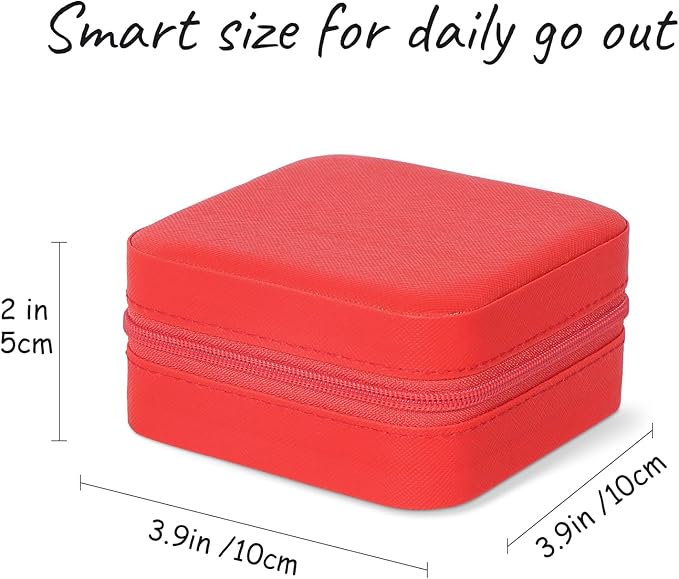 MFXIP Travel Jewelry Case Small Jewelry Box Jewelry Organizer Storage Case Portable PU Leather Mini Jewelry Travel Case for Girls Womens Earring, Necklace, Rings,Bracelets