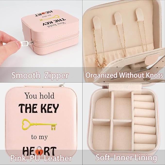 Valentines Day Gifts for Her Wife Girlfriend Christmas Mothers Day Birthday Gift for Girlfriend Wife Romantic I Love You Gift for Her Wedding Anniversary Keepsake for Women Travel Jewelry Box