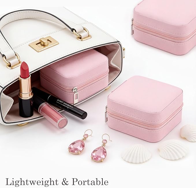 Easytle 24 Pcs Travel Jewelry Box Exquisite Travel Jewelry Case Portable Jewellery Storage Holder Organizer Box Small Jewelry Organizer for Rings Earrings Necklaces Pendants Bracelets Watches