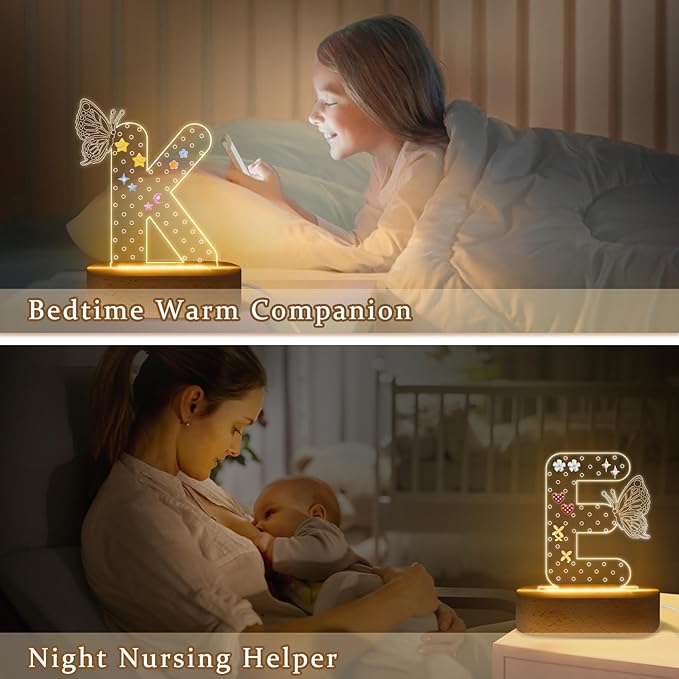 COSHAYSOO Earring Holder Organizer for Women New Mom First Time Mom to be Gift Ideas Mothers Day Birthday Gifts Nursery Decor Breastfeeding Essentials, LED Night Light Initial Letter Z
