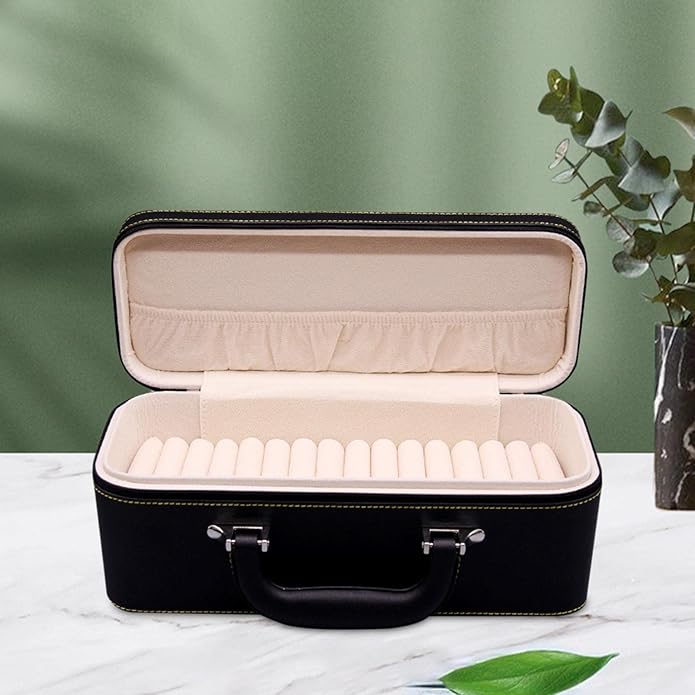 Yiju 15 Slots Bangle Box, Jade Bracelets Display Case Storage Case Jewelry Organizer PU Leather Bracelet Case for Retail Stores Dresser Engagement