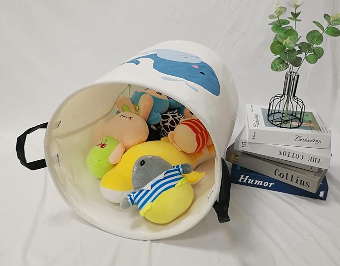MAIZMZ Kids Hamper Baby Laundry Basket Gift Toy Box Storage Nursery Bins Waterproof Organizer Large Canvas Collapsible Chest for Home/Dorm/Kitchen/Pet/Office/Closet/Shelf/Room Decor