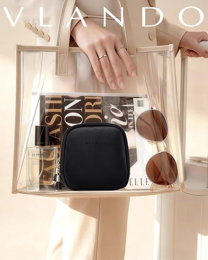 VLANDO Travel Jewelry Case,2-Layer Jewelry Organizer for Travel,Mothers Day Mom Gifts Teacher Gift,Multi-Compartment Jewelry Storage for Rings Earrings Necklaces Bracelets-Black