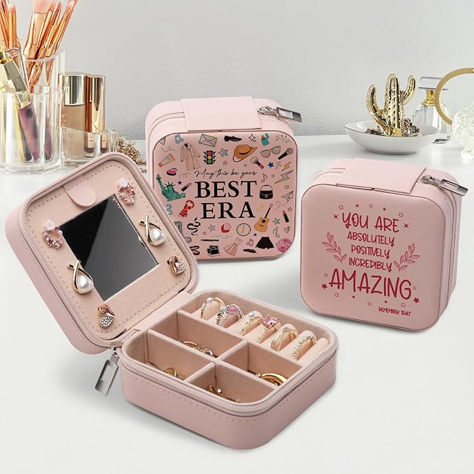 Best Jewelry Box Gift, Inspired Small Jewelry Case for Music Lovers Fans Women, Singer Merch Portable Jewelry Case, In My Best Jewelry Organizer Holder Storage Boxes