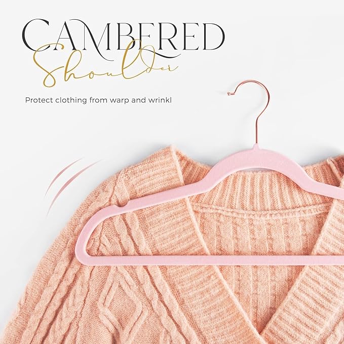 HOUSE DAY Lt Pink Velvet Hangers 300 Pack, Premium Clothes Hangers Non-Slip Felt Hangers, Sturdy Black Hangers Heavy Duty Coat Hangers, Durable Suit Hangers, Space Saving No Hanger Mark Rotating Hook