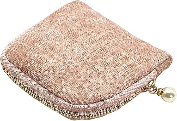 Small Travel Jewelry Case - Jewelry Travel Organizer Bag with Tassel Zipper for Bracelets, Necklaces, Bangles, Jewelry Organizer Storage Bag Gift for Women Girls - LJB002-Pink