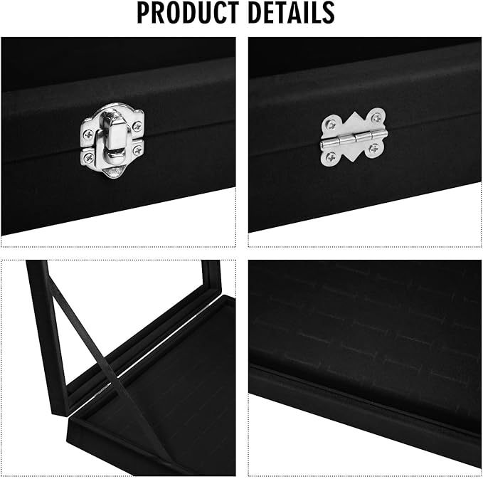Vicoter Rings Organizer Tray 100 Slot Velvet Ring Earring Storage Box TranSparent Cover Jewelry Store Ring Display Box Jewelry Display Cabinet for Girl Wife Mother