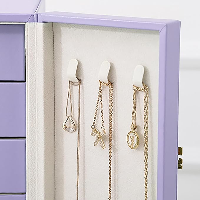 Cute Jewelry Box for Women teen Girls Jewelry Organizer Large Jewelry Organizers and Storage Faux Leather Jewelry Storage Jewlery Box Jewellery Box Joyeros Organizador De Mujer