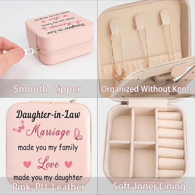 Daughter in Law Gifts from Mother in Law Christmas Mothers Day Birthday Gifts for Daughters-in-Law Future Daughter-in-Law Gift Wedding Engagement Gift from Mother-in-Law Portable Jewelry Box