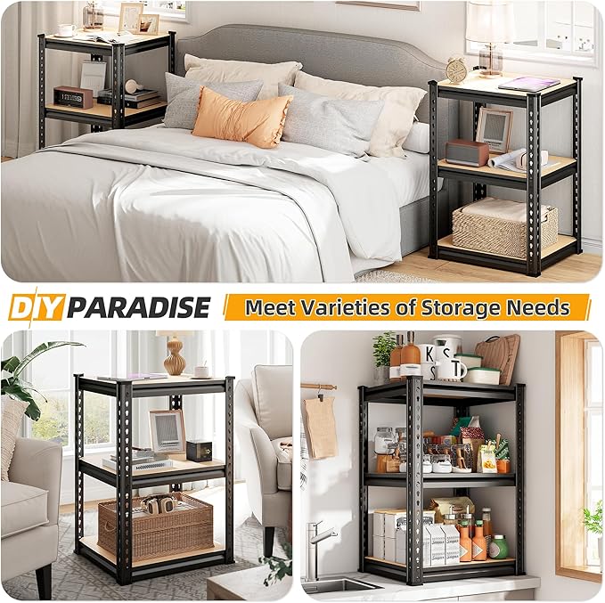 REIBII Storage Shelves 6 Tier Garage Shelving, Adjustable Shelving Units Loads 2250LBS, Narrow Shelves Units and Storage for Kitchen, Pantry, Garage, Closet, Basement, 16" W x 16" D x 72" H