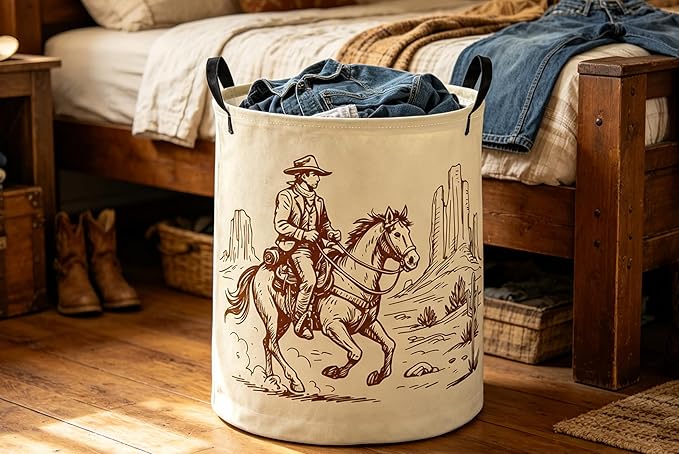 Kids Laundry Basket Cow Boy Hamper for Nursery Boys Hamper Cute Kids Storage Bin Organizer Room Decor for Home(Cow boy)