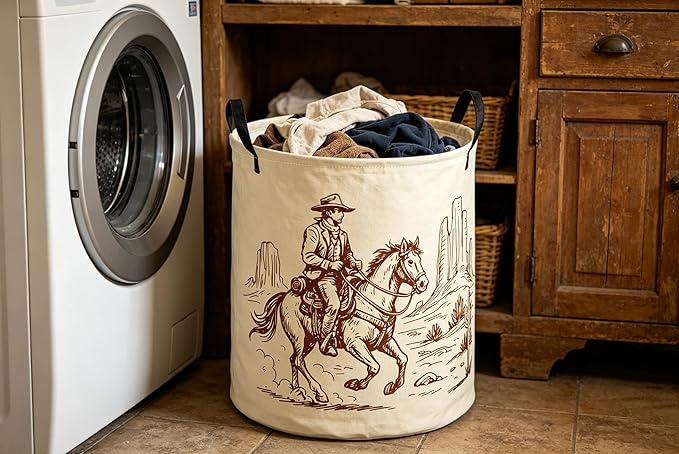Kids Laundry Basket Cow Boy Hamper for Nursery Boys Hamper Cute Kids Storage Bin Organizer Room Decor for Home(Cow boy)