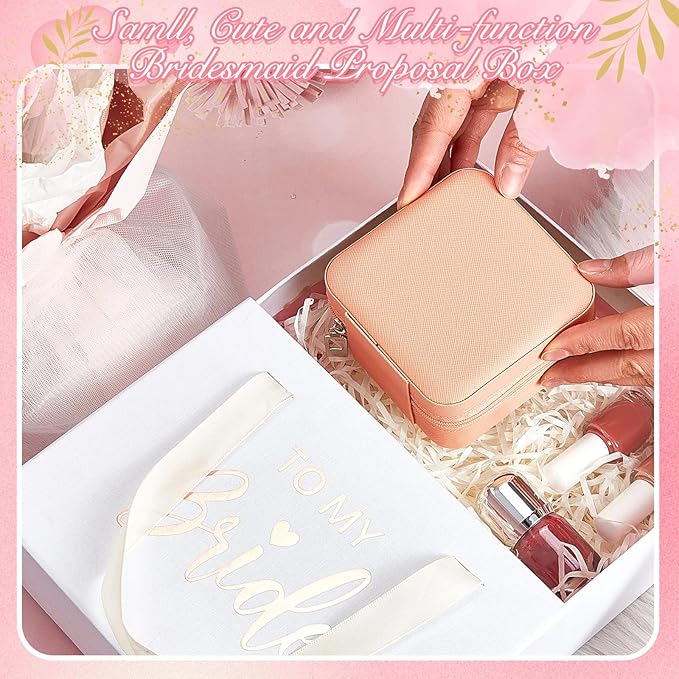 Taiyin Travel Jewelry Case, Bridesmaid Gifts Mini Jewelry Organizer, PU Leather Portable Earring Box for Women Girls