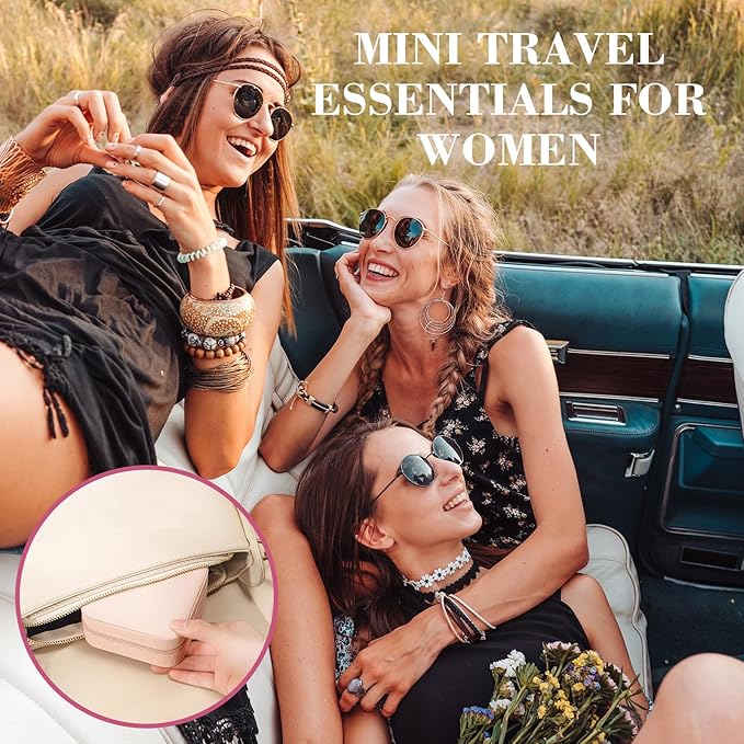 17Dec 3-Pack Small Travel Jewelry Case Organizer,Mini Travel Essentials for Women,Bridesmaid Gifts Birthday Gifts for Women,Small Jewelry Box for Girls 8-12