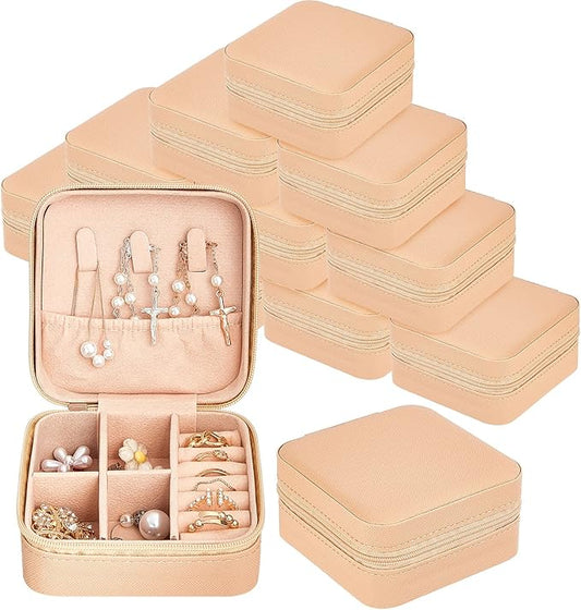Taiyin Travel Jewelry Case, Bridesmaid Gifts Mini Jewelry Organizer, PU Leather Portable Earring Box for Women Girls