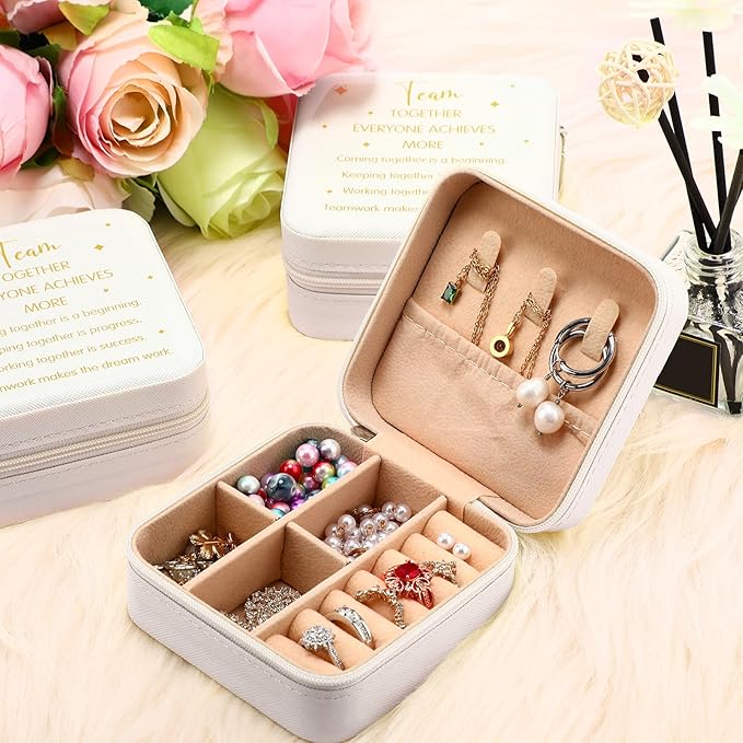 Kenning 12 Pack Inspirational Gifts Bulk Travel Jewelry Case Organizer Appreciation Gifts for Employee Teacher Coworkers Nurses