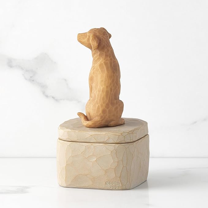 Willow Tree Love my Dog (golden), sculpted Hand-Painted Keepsake Box
