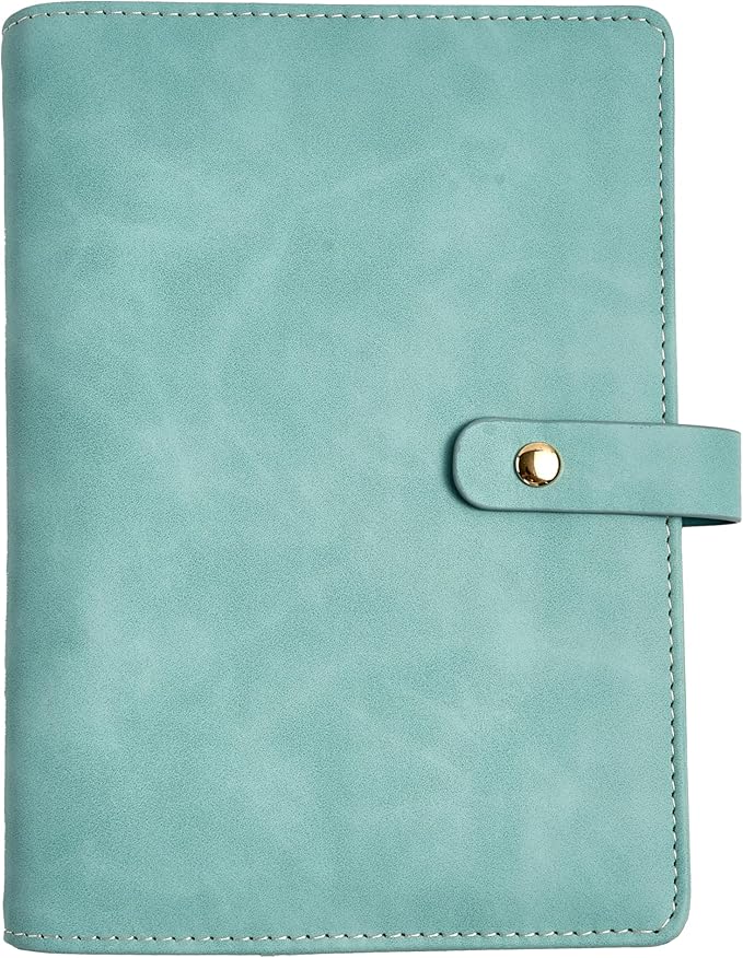 Travel Jewelry Binder Organizer Ring Binders - Jewelry Boxes PU Leather Case with Zipper Velvet Jewelry Pouch Bags for Daily Use & Gifting - Mint Green