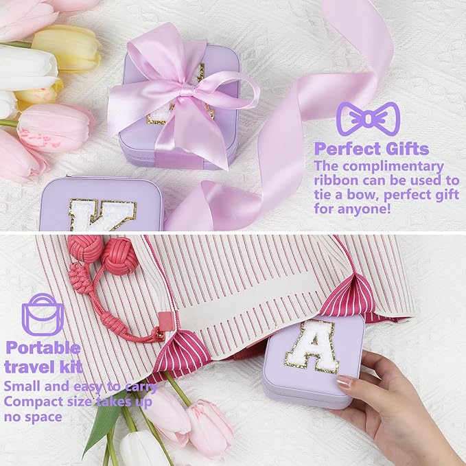 CHMI Purple Travel Jewelry Box - Organizer for Women & Girls - Birthday & Christmas Gifts - X