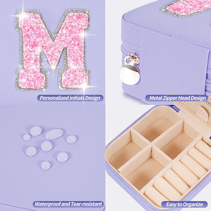 Uygafly Travel Jewelry Case - Mothers Day Gift for Mom, Wife, Sister or Mother in Law | Lavender,M