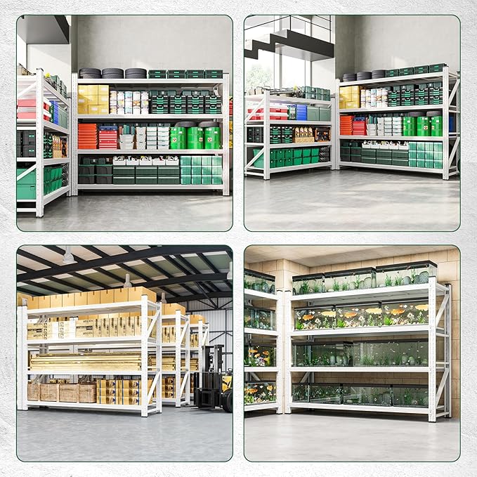 Letaya 6000LBS Storage Shelves Heavy Duty,79" W Garage Shelving Units, 4 Tier Adjustable Utility Rack Shelf,Large Metal Industrial Shelves,for Shop,Warehouse,Basement (79" W x 24" D x 79" H)