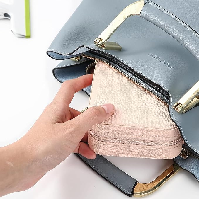 Travel Jewelry Case 2 Pack Mini Travel jewelry Box Portable Organizer Women Girls Gift Box for Rings Earrings Necklaces Bracelets