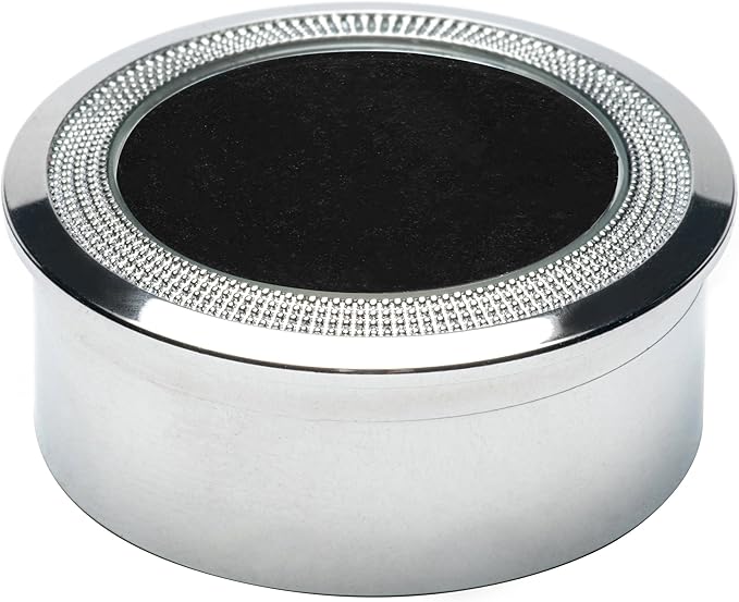 Small Loose Diamond or Gemstone Display Box Case Holder Show Container Metal (Silver- 1.5x0.6)