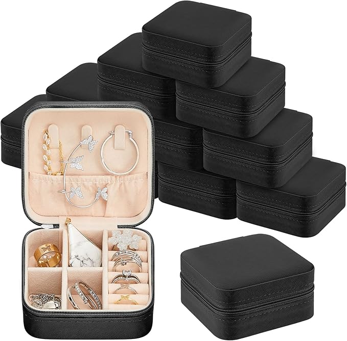 Taiyin Travel Jewelry Case, Bridesmaid Gifts Mini Jewelry Organizer, PU Leather Portable Earring Box for Women Girls