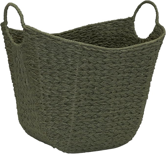Household Essentials Natural Woven Wicker Storage Basket with Handles