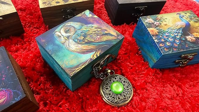 Owl Trinket Box Small Jewelry Keepsake Box | Earrings Necklace Storage Box for Girls Women | Owl lovers Gift Idea Valentine's Day, Birthday Christmas, Weddings, Animals Ornaments for Home Décor