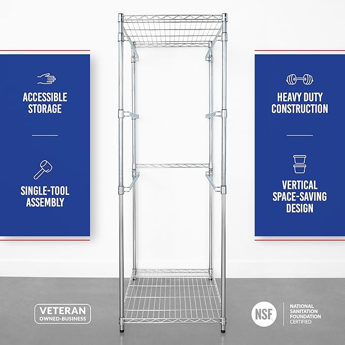 SafeRacks Tote Rack WS-BR27-5-Tier Steel, NSF Certified, Garage Bin Storage - 31 x 23 x 68 in, 1 Pack