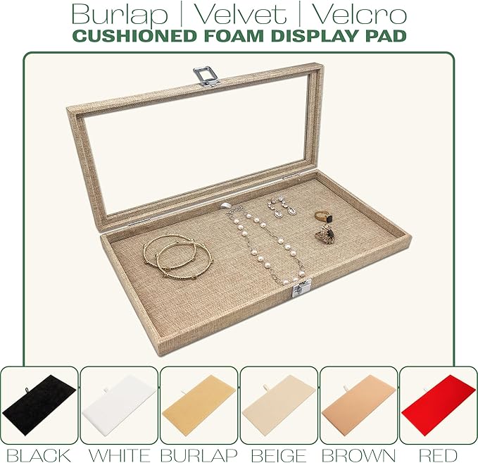 TheDisplayGuys For Your Modern Living 2-Pack 50-Compartments Flocked Velvet Jewelry Display Inserts - Tray/Case Liners - Ring Earrings Storage, (Black) by The Display Guys