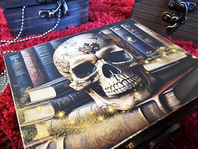 RK Collections Skull Head Trinket Box Small Jewelry Keepsake Box | Gothic Skeleton lovers Gift Idea, Skull's Soul Spiritual for Girls, Women, Men, Gift Idea, Home Décor (3SKS)