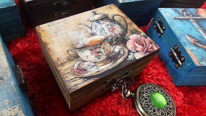 RK Collections Trinket Box Small Jewelry Keepsake Box | Trinket Box lovers Gift Idea, Animals Ornaments for Girls, Women, Gift Idea, Home Décor (Teapot)