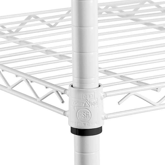 Honey-Can-Do 5-Tier Heavy Duty Adjustable Shelving Unit, 250-lb Per Shelf NSF Certified Metal Storage Rack, White Wire Shelf for Laundry Kitchen Pantry, 24 x 18 x 72 in