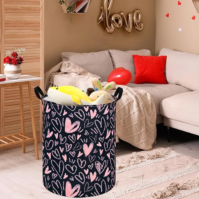 MAIZMZ Girls Room Storage Basket Decor Organizer Bins Kids Hamper Storage Bins Toy Box Women Laundry Basket Large Canvas Collapsible Chest for Home/Dorm/Kitchen/Pet/Office/Closet/Shelf/Gift Baskets