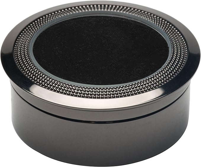 Small Loose Diamond or Gemstone Display Box Case Holder Show Container Metal (Black- 1.5x0.6)