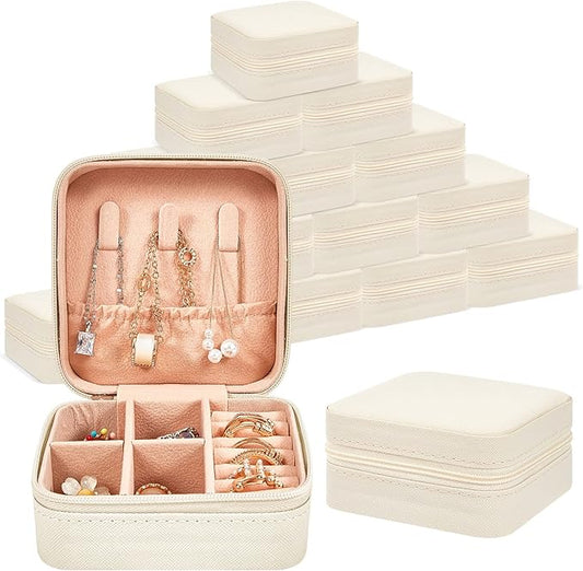 Taiyin Travel Jewelry Case, Bridesmaid Gifts Mini Jewelry Organizer, PU Leather Portable Earring Box for Women Girls