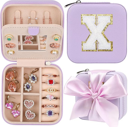 CHMI Purple Travel Jewelry Box - Organizer for Women & Girls - Birthday & Christmas Gifts - X