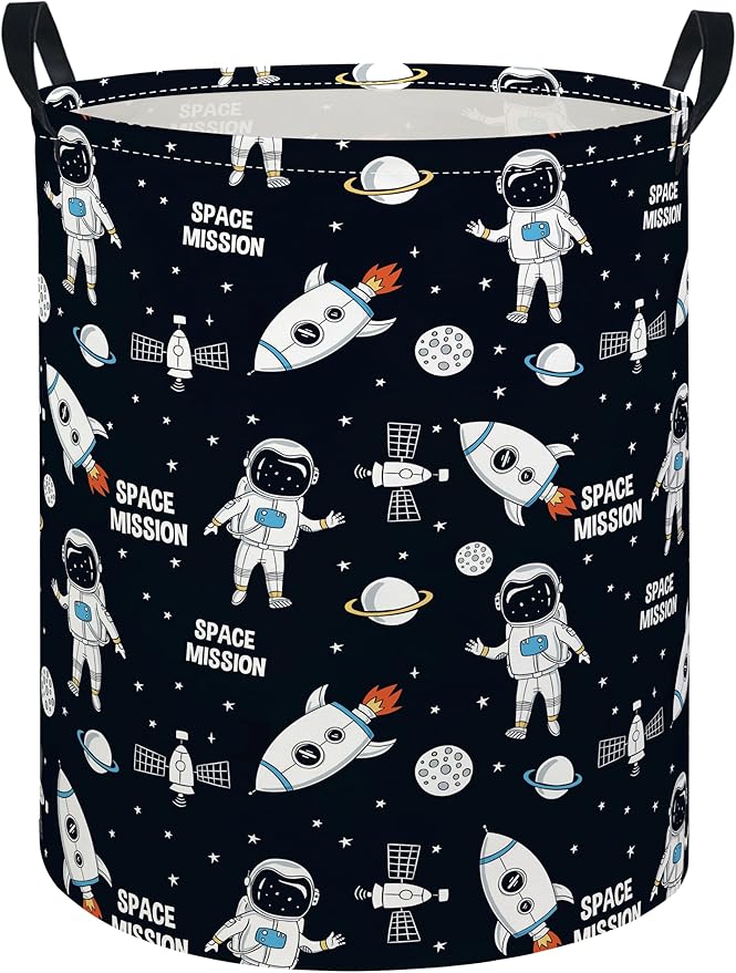 Baby Laundry Hamper kids laundry Basket Waterproof Laundry Bag for Bedroom Toy Clothes Organizer Room Décor(Astronaut)