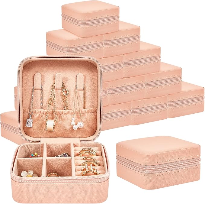 Taiyin Travel Jewelry Case, Bridesmaid Gifts Mini Jewelry Organizer, PU Leather Portable Earring Box for Women Girls