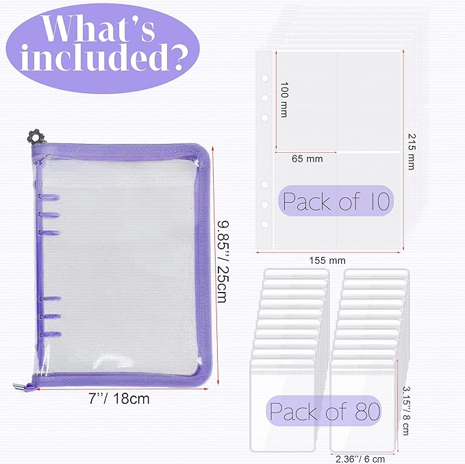 Earring Organizer Case Travel Jewelry Organizer Transparent Jewelry Storage Book for Necklace Bracelet Ring Holder with Small Clear Zippered Pouch