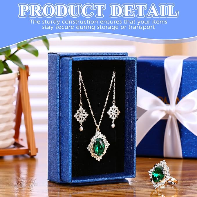Batiyeer 36 Pcs Cardboard Jewelry Gift Boxes Jewelry Boxes Packaging Small Earring Gift Box with Lids for Necklace Ring Bracelet Party