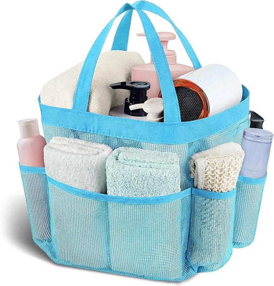 Attmu Mesh Shower Caddy Portable, Quick Dry Hanging Shower Tote Bag for College Dorm Room Essentials, Large Capacity Caddy Dorm for Bathroom Gym Swimming