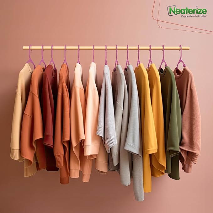 NEATERIZE Clothes Hangers Plastic 20 Pack for Adults - Plastic Hangers, The Perfect Coat Hanger and Space Saving Clothes Hangers for Closet, Percheros Ganchos para Colgar Ropa Hangars - Navy Hangers