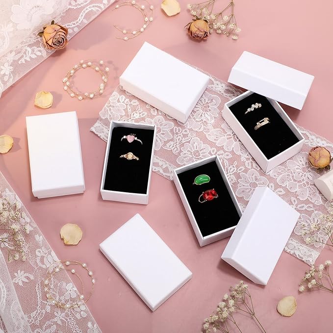 Batiyeer 36 Pcs Cardboard Jewelry Gift Boxes Jewelry Boxes Packaging Small Earring Gift Box with Lids for Necklace Ring Bracelet Party